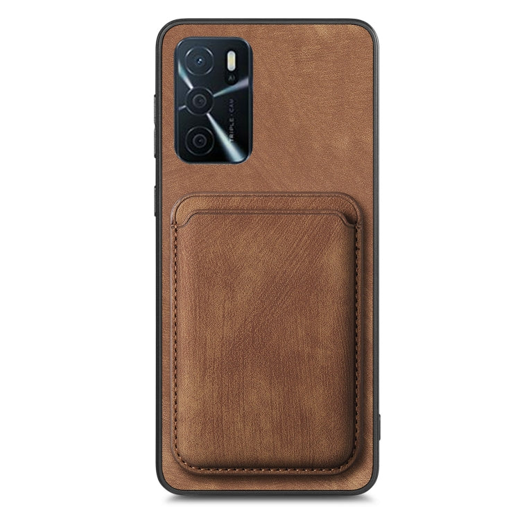 For OPPO A57 4G Retro Leather Card Bag Magnetic Phone Case(Brown) - OPPO Cases by PMC TechLife | Online Shopping South Africa | PMC TechLife | Buy Now Pay Later Mobicred