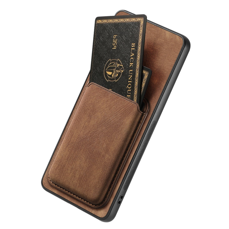 For OPPO Find X5 Retro Leather Card Bag Magnetic Phone Case(Brown) - OPPO Cases by PMC TechLife | Online Shopping South Africa | PMC TechLife | Buy Now Pay Later Mobicred