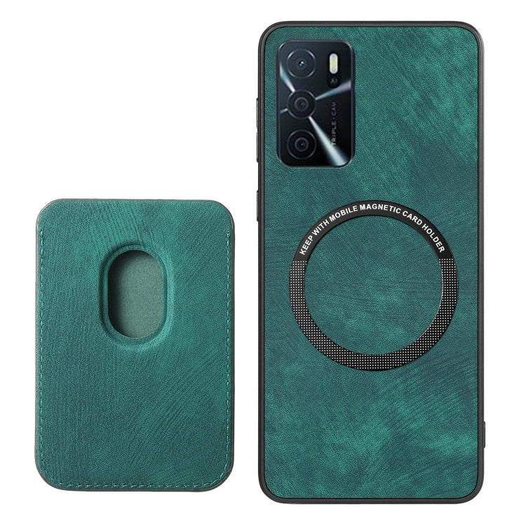 For OPPO F19 Pro+ Retro Leather Card Bag Magnetic Phone Case(Green) - OPPO Cases by PMC TechLife | Online Shopping South Africa | PMC TechLife | Buy Now Pay Later Mobicred