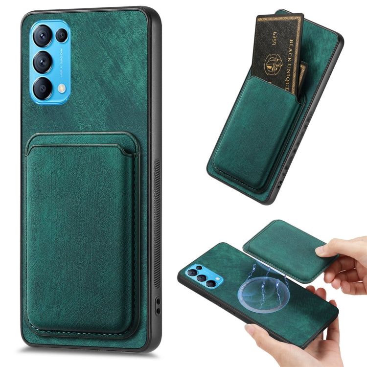 For OPPO Reno5 5G Retro Leather Card Bag Magnetic Phone Case(Green) - free shipping - PMC TechLife - Order now!