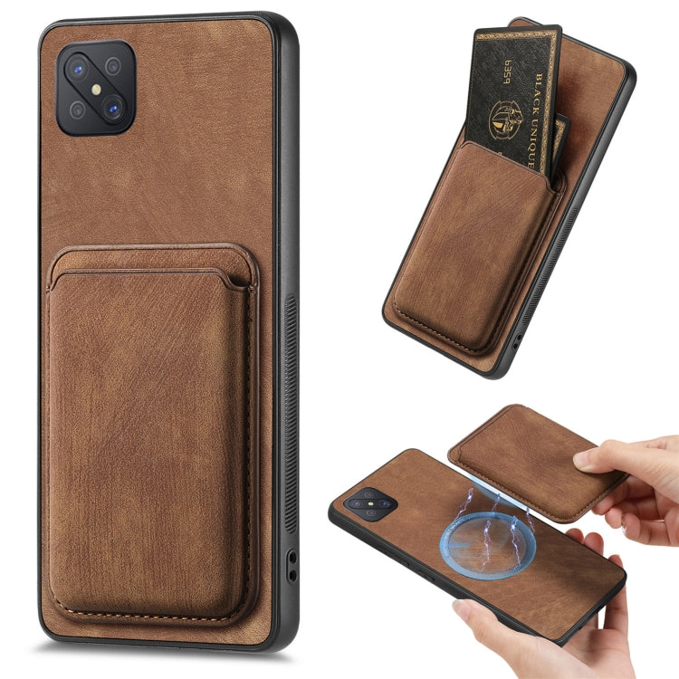 For OPPO A92S Retro Leather Card Bag Magnetic Phone Case(Brown) - OPPO Cases by PMC TechLife | Online Shopping South Africa | PMC TechLife | Buy Now Pay Later Mobicred