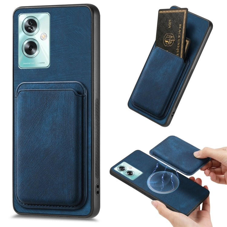 For OPPO A79 5G Retro Leather Card Bag Magnetic Phone Case(Blue) - OPPO Cases by PMC TechLife | Online Shopping South Africa | PMC TechLife | Buy Now Pay Later Mobicred