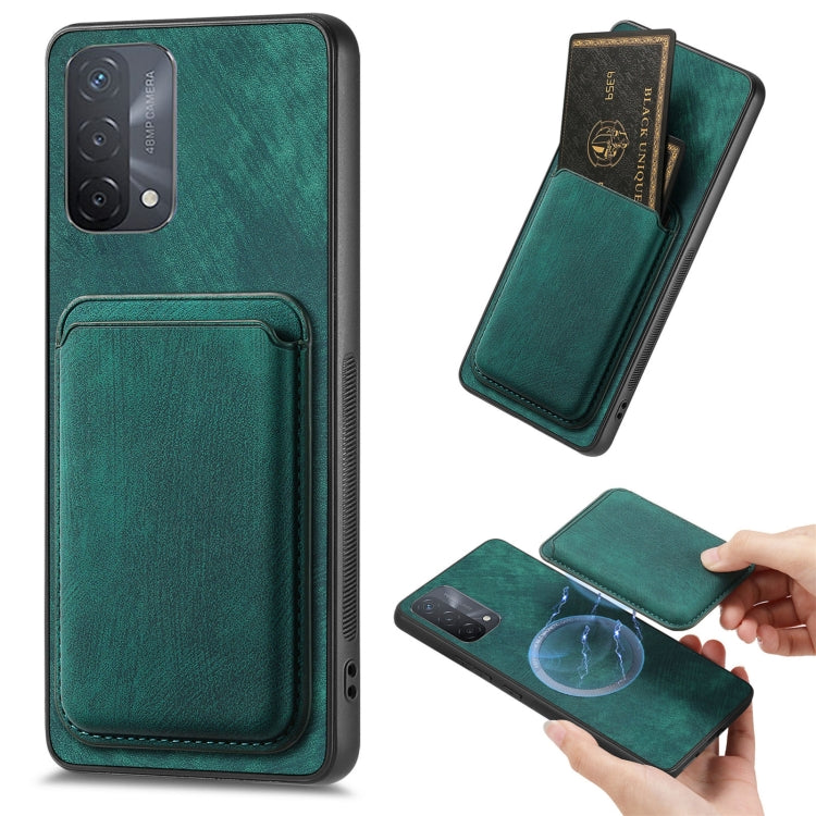 For OPPO A93 5G/A74 5G/A54 5G Retro Leather Card Bag Magnetic Phone Case(Green) - OPPO Cases by PMC TechLife | Online Shopping South Africa | PMC TechLife | Buy Now Pay Later Mobicred