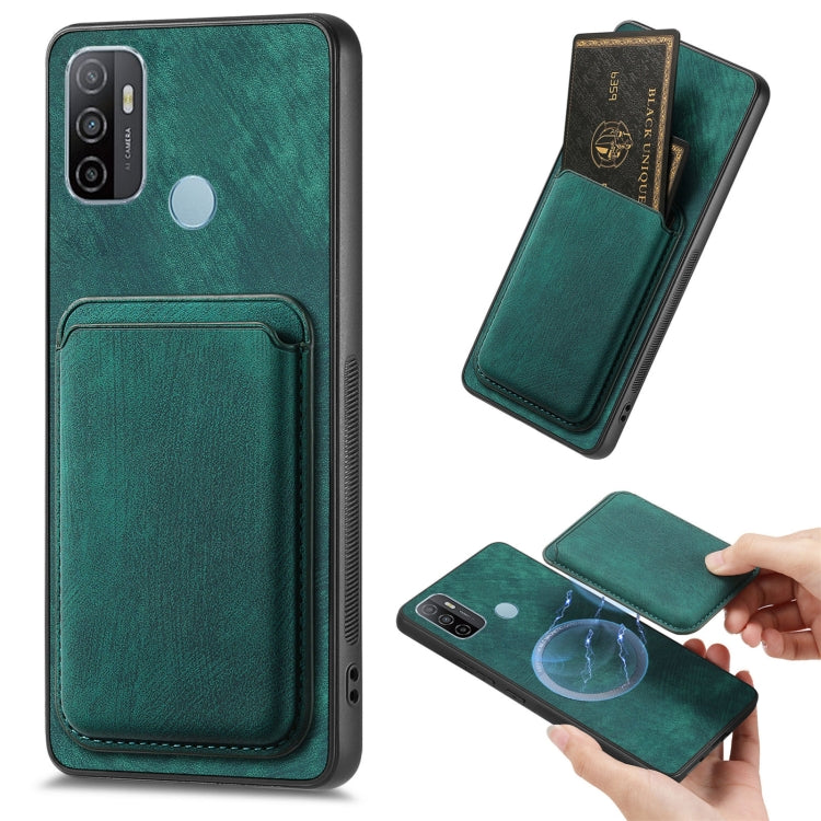 For OPPO A53 / A53S Retro Leather Card Bag Magnetic Phone Case(Green) - OPPO Cases by PMC TechLife | Online Shopping South Africa | PMC TechLife | Buy Now Pay Later Mobicred