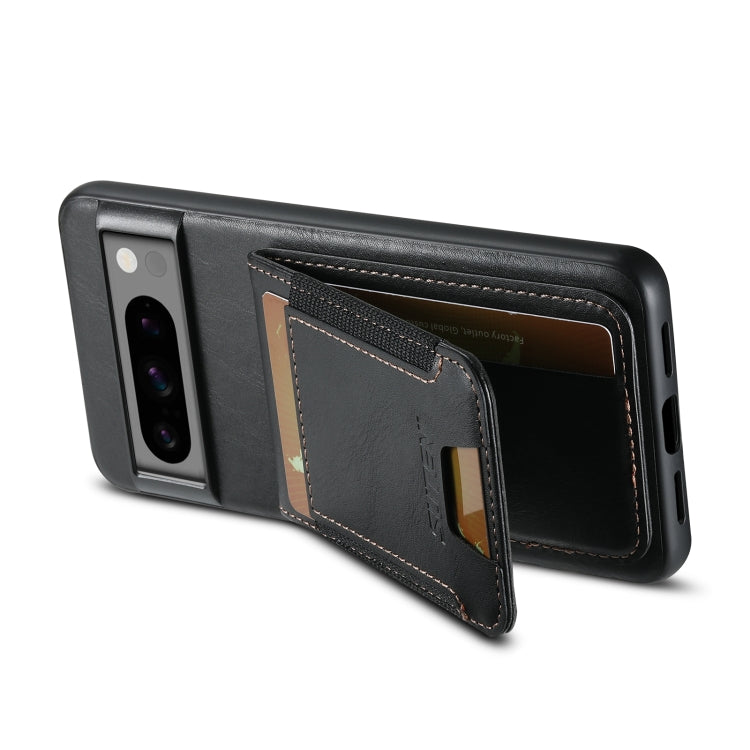 For Google Pixel 8a Suteni H03 Oil Wax Leather Wallet Stand Back Phone Case(Black) - Google Cases by Suteni | Online Shopping South Africa | PMC TechLife | Buy Now Pay Later Mobicred