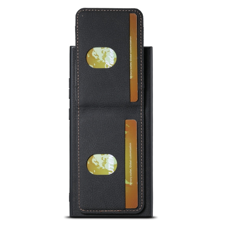 For Samsuny Galaxy S24 Ultrra 5G Suteni H03 Litchi Leather Card Bag Stand Back Phone Case(Black) - free shipping - PMC Jewellery - Order now!