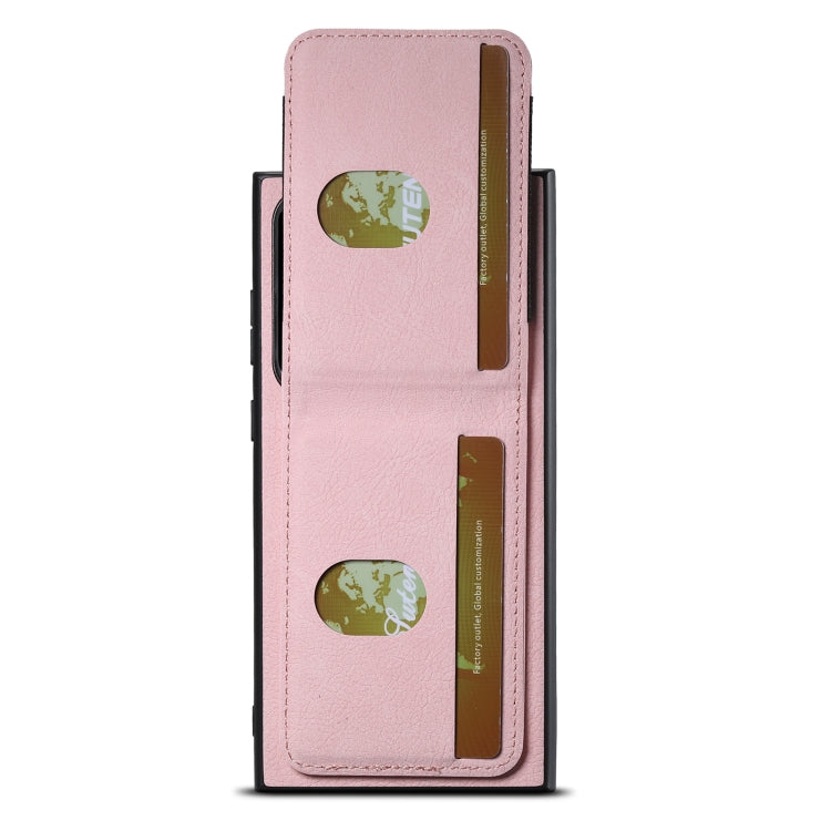 For Samsuny Galaxy S24 Ultrra 5G Suteni H03 Litchi Leather Card Bag Stand Back Phone Case(Pink) - free shipping - PMC Jewellery - Order now!