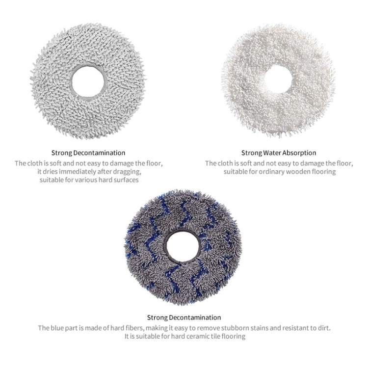 JUNSUNMAY 4pcs Washable Mop Pads Replacement for ECOVACS DEEBOT X1 Turbo / X2 Omni / T20 Pro(Grey+Blue Grey) - For ECOVACS Accessories by JUNSUNMAY | Online Shopping South Africa | PMC TechLife | Buy Now Pay Later Mobicred