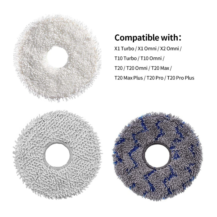JUNSUNMAY 4pcs Washable Mop Pads Replacement for ECOVACS DEEBOT X1 Turbo / X2 Omni / T20 Pro(Grey+Blue Grey) - For ECOVACS Accessories by JUNSUNMAY | Online Shopping South Africa | PMC TechLife | Buy Now Pay Later Mobicred