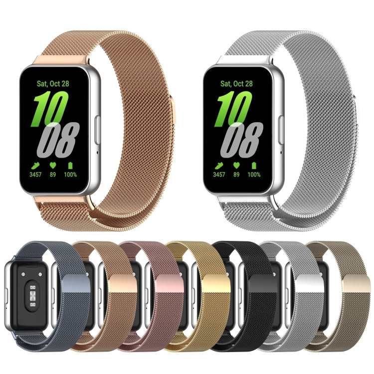 For Samsung Galaxy Fit 3 Milanese Metal Steel Mesh Watch Band(Black) - Watch Bands by PMC TechLife | Online Shopping South Africa | PMC TechLife