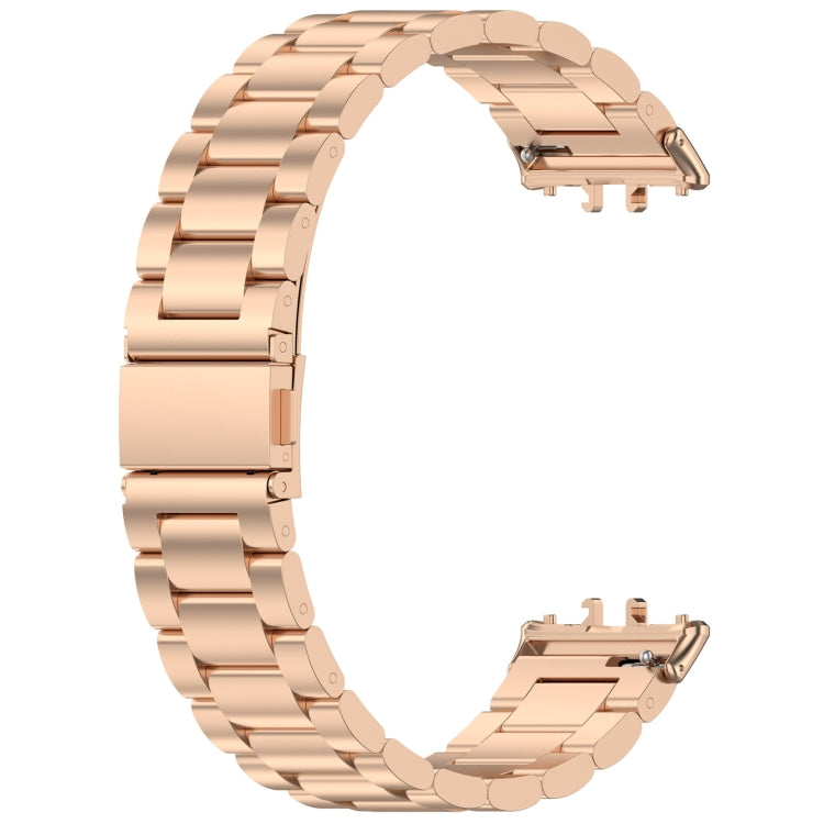 For Samsung Galaxy Fit 3 SM-R390 Three Bead Stainless Steel Metal Watch Band(Rose Gold) - free shipping - PMC TechLife - Order now!
