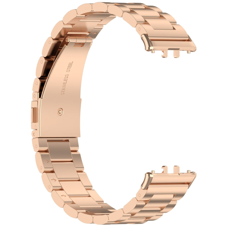 For Samsung Galaxy Fit 3 SM-R390 Three Bead Stainless Steel Metal Watch Band(Rose Gold) - free shipping - PMC TechLife - Order now!