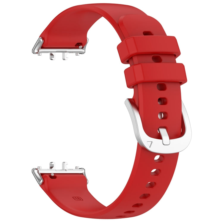 For Samsung Galaxy Fit 3 SM-R390 Metal Connector Liquid Glossy Silicone Watch Band(Red) - free shipping - PMC TechLife - Order now!