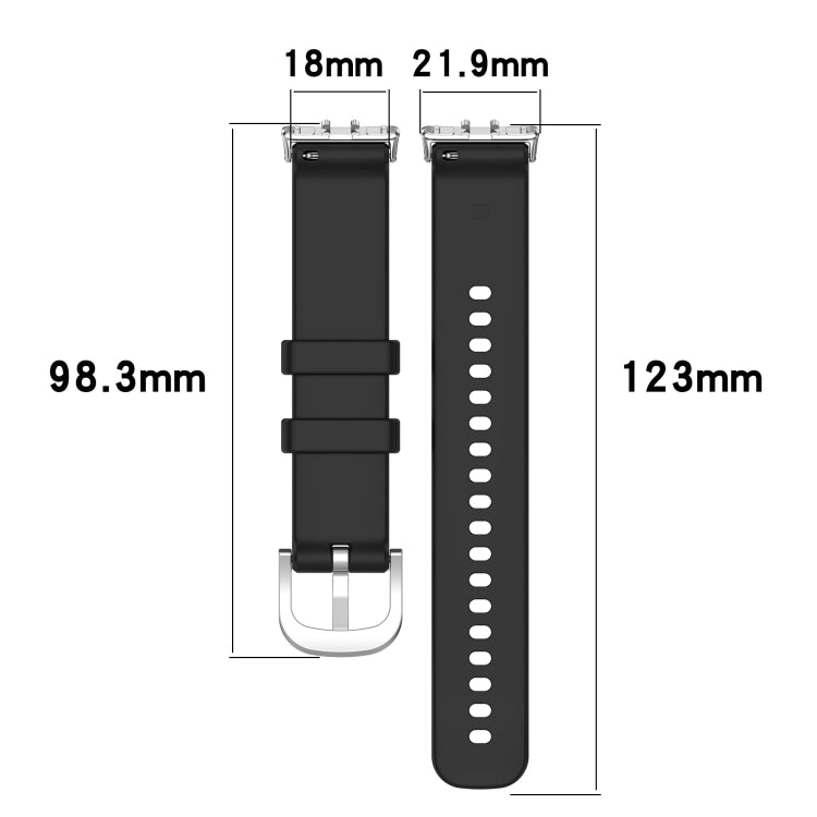 For Samsung Galaxy Fit 3 SM-R390 Metal Connector Liquid Glossy Silicone Watch Band(Dark Gray) - Watch Bands by PMC TechLife | Online Shopping South Africa | PMC TechLife