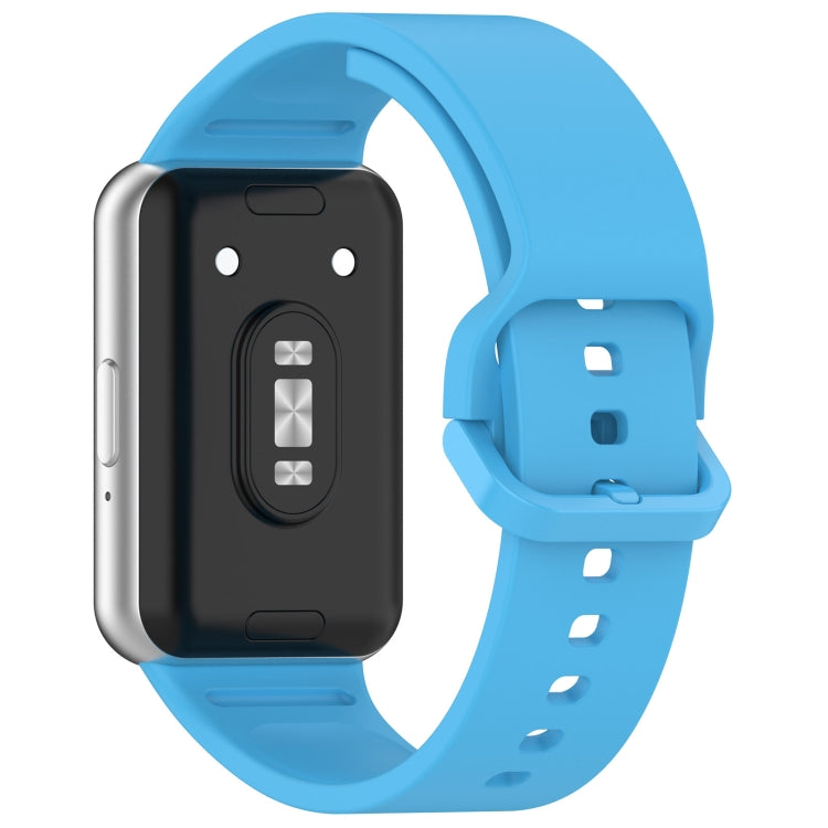 For Samsung Galaxy Fit 3 SM-R390 Solid Color Buckle Silicone Watch Band(Sky Blue) - Watch Bands by PMC TechLife | Online Shopping South Africa | PMC TechLife