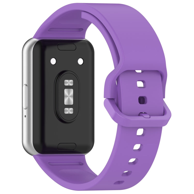 For Samsung Galaxy Fit 3 SM-R390 Solid Color Buckle Silicone Watch Band(Purple) - Watch Bands by PMC TechLife | Online Shopping South Africa | PMC TechLife