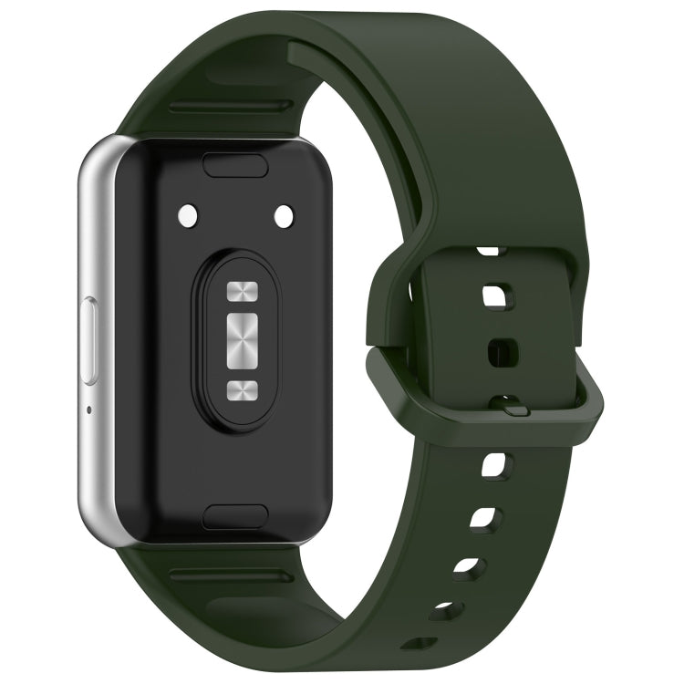 For Samsung Galaxy Fit 3 SM-R390 Solid Color Buckle Silicone Watch Band(Dark Green) - Watch Bands by PMC TechLife | Online Shopping South Africa | PMC TechLife