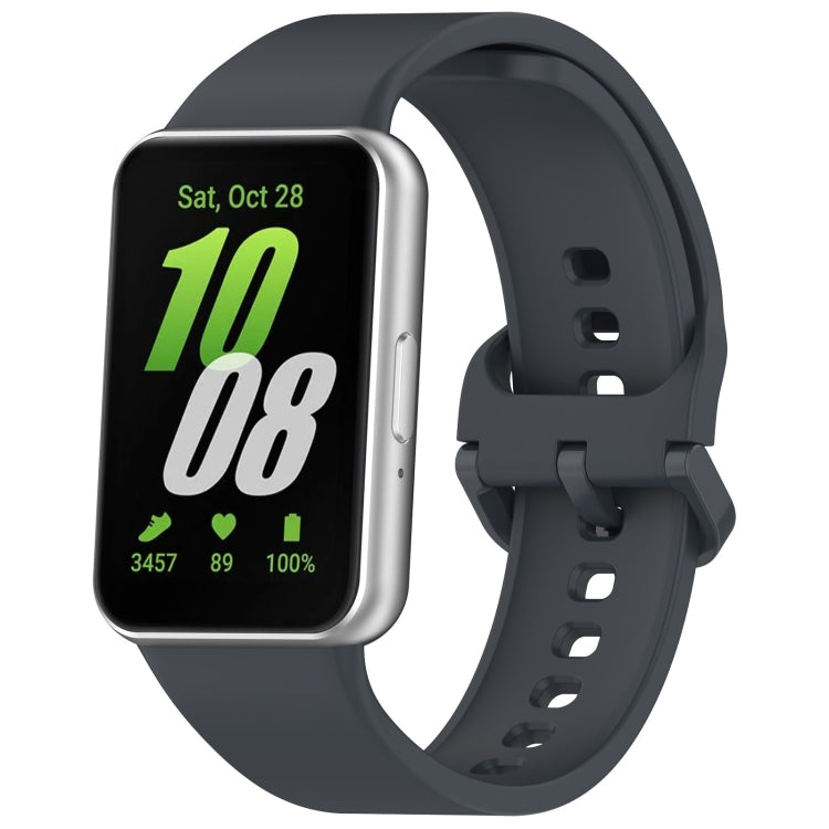 For Samsung Galaxy Fit 3 SM-R390 Solid Color Buckle Silicone Watch Band(Dark Gray) - Watch Bands by PMC TechLife | Online Shopping South Africa | PMC TechLife