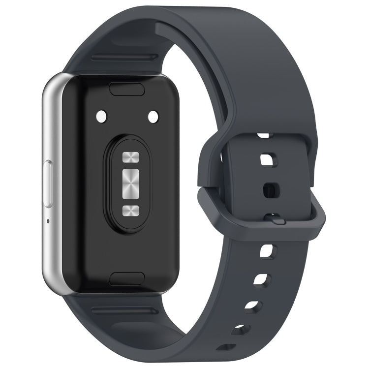 For Samsung Galaxy Fit 3 SM-R390 Solid Color Buckle Silicone Watch Band(Dark Gray) - Watch Bands by PMC TechLife | Online Shopping South Africa | PMC TechLife