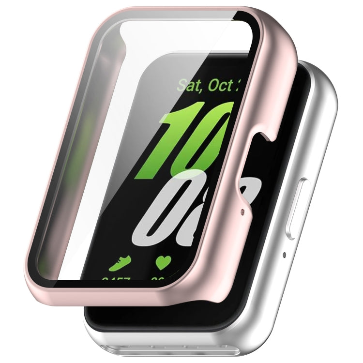 For Samsung Galaxy Fit 3 SM-R390 PC + Tempered Glass Film Integrated Watch Protective Case(Pink) - Watch Cases by PMC TechLife | Online Shopping South Africa | PMC TechLife