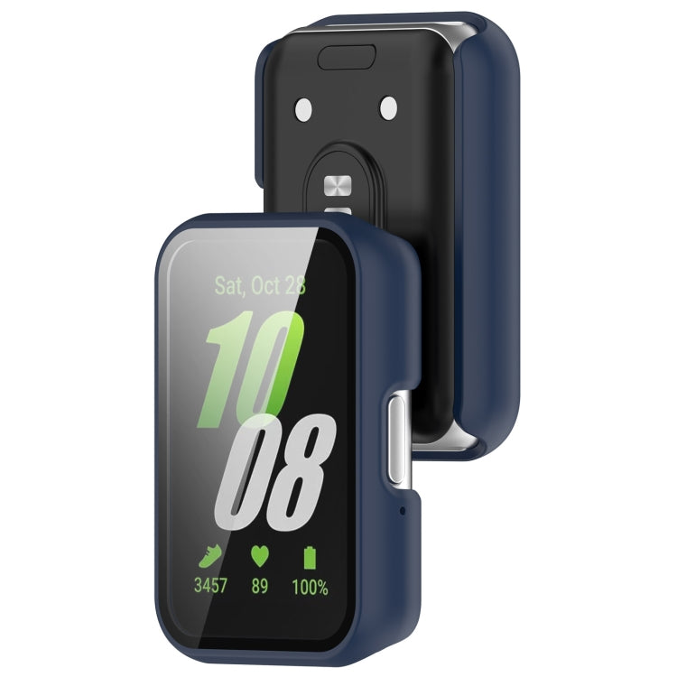 For Samsung Galaxy Fit 3 SM-R390 PC + Tempered Glass Film Integrated Watch Protective Case(Midnight Blue) - Watch Cases by PMC TechLife | Online Shopping South Africa | PMC TechLife