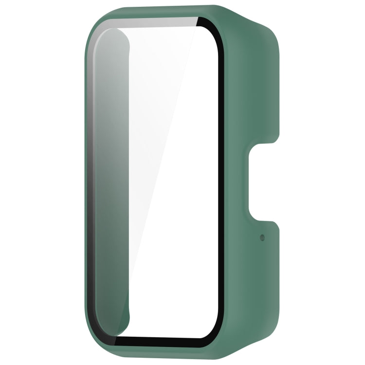 For Samsung Galaxy Fit 3 SM-R390 PC + Tempered Glass Film Integrated Watch Protective Case(Green) - Watch Cases by PMC TechLife | Online Shopping South Africa | PMC TechLife