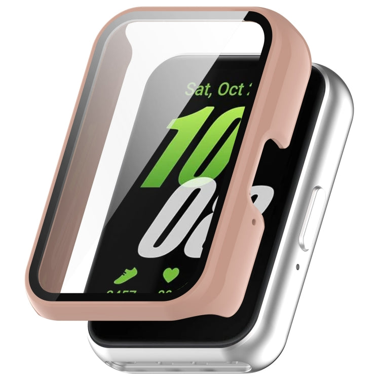 For Samsung Galaxy Fit 3 SM-R390 PC + Tempered Glass Film Integrated Watch Protective Case(Sakura Pink) - Watch Cases by PMC TechLife | Online Shopping South Africa | PMC TechLife