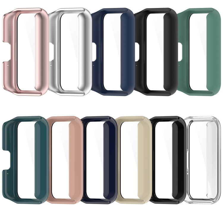 For Samsung Galaxy Fit 3 SM-R390 PC + Tempered Glass Film Integrated Watch Protective Case(Pink) - Watch Cases by PMC TechLife | Online Shopping South Africa | PMC TechLife