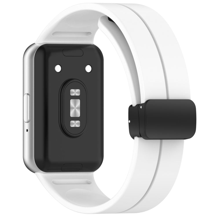 For Samsung Galaxy Fit 3 SM-R390 Magnetic Folding Buckle Silicone Watch Band(White) - Watch Bands by PMC TechLife | Online Shopping South Africa | PMC TechLife