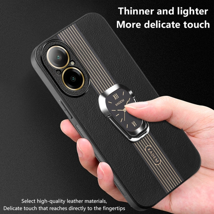 For Realme C67 4G Magnetic Litchi Leather Back Phone Case with Holder(Orange) - Realme Cases by PMC TechLife | Online Shopping South Africa | PMC TechLife | Buy Now Pay Later Mobicred