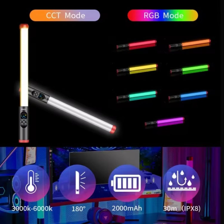JMARY FM-128RGB Handheld LED Fill Light Outdoor Photography Light Water-resistant RGB Light Stick - free shipping - PMC TechLife - Order now!
