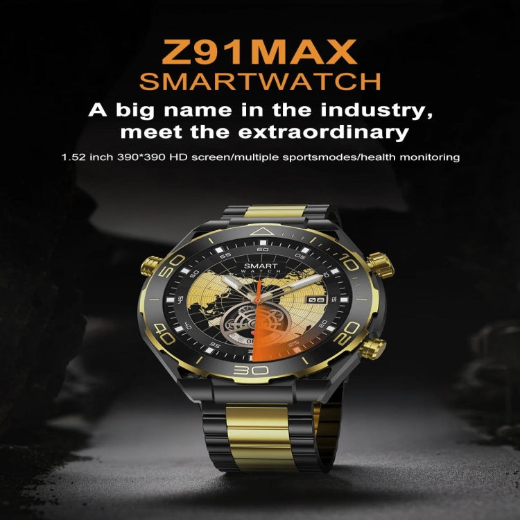 Z91 Pro Max 1.52 inch Color Screen Smart Watch,Support Bluetooth Call / Heart Rate / Blood Pressure / Blood Oxygen Monitoring(Gold) - Smart Watches by PMC TechLife | Online Shopping South Africa | PMC TechLife
