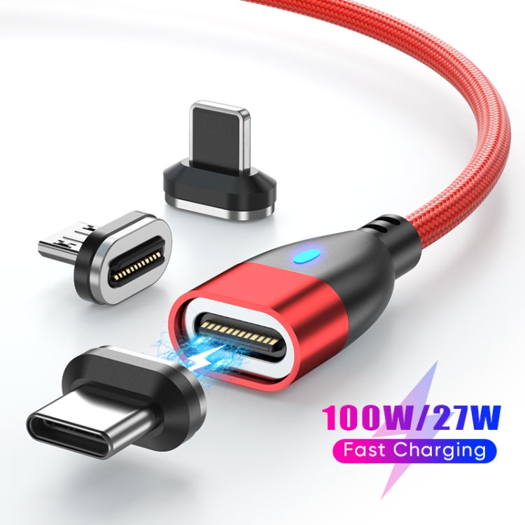 ENKAY 3 in 1 PD100W Type-C to Type-C / 8 Pin / Micro USB Magnetic Fast Charging Cable, Cable Length:1.8m(Red) - free shipping - PMC Jewellery - Order now!