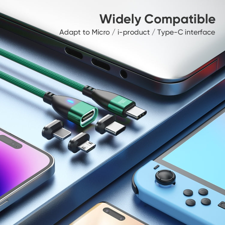 ENKAY 3 in 1 PD100W Type-C to Type-C / 8 Pin / Micro USB Magnetic Fast Charging Cable, Cable Length:1.8m(Black) - free shipping - PMC Jewellery - Order now!