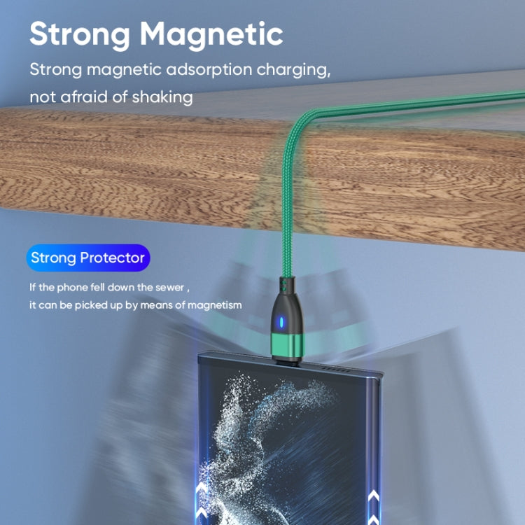ENKAY 3 in 1 PD100W Type-C to Type-C / 8 Pin / Micro USB Magnetic Fast Charging Cable, Cable Length:1m(Green) - free shipping - PMC Jewellery - Order now!