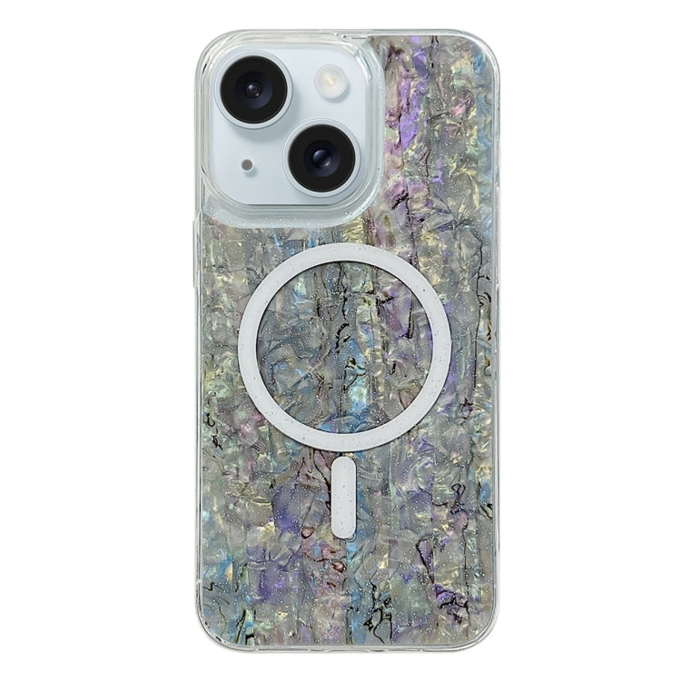 For iPhone 15 Shell Texture Multicolor MagSafe TPU Phone Case(Silver Gray) - iPhone 15 Cases by PMC TechLife | Online Shopping South Africa | PMC TechLife
