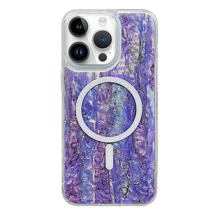 For iPhone 14 Pro Max Shell Texture Multicolor MagSafe TPU Phone Case(Purple) - iPhone 14 Pro Max Cases by PMC TechLife | Online Shopping South Africa | PMC TechLife