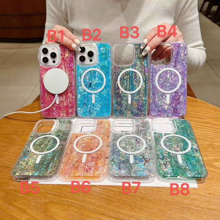 For iPhone 13 / 14 Shell Texture Multicolor MagSafe TPU Phone Case(Sky Blue) - iPhone 14 Cases by PMC TechLife | Online Shopping South Africa | PMC TechLife