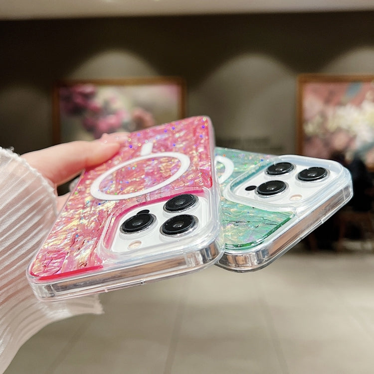 For iPhone 14 Pro Max Shell Texture Multicolor MagSafe TPU Phone Case(Silver Gray) - iPhone 14 Pro Max Cases by PMC TechLife | Online Shopping South Africa | PMC TechLife