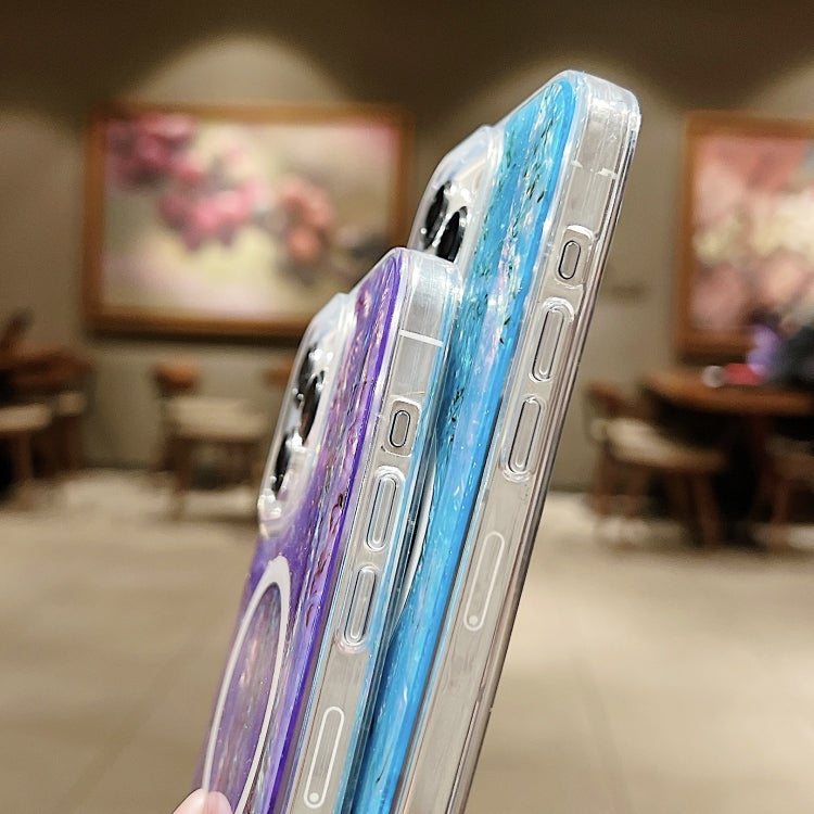 For iPhone 13 / 14 Shell Texture Multicolor MagSafe TPU Phone Case(Purple) - iPhone 14 Cases by PMC TechLife | Online Shopping South Africa | PMC TechLife
