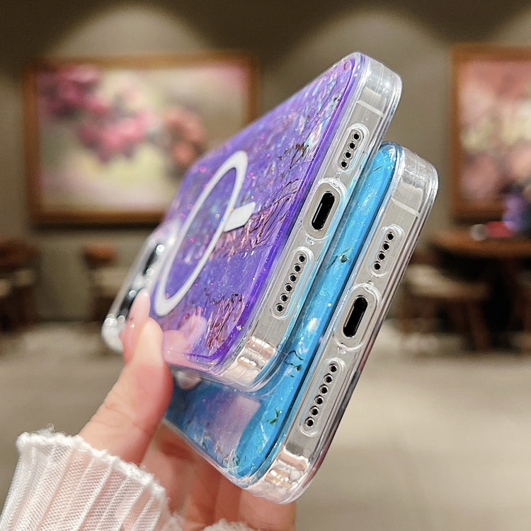 For iPhone 15 Pro Shell Texture Multicolor MagSafe TPU Phone Case(Peacock Blue) - iPhone 15 Pro Cases by PMC TechLife | Online Shopping South Africa | PMC TechLife