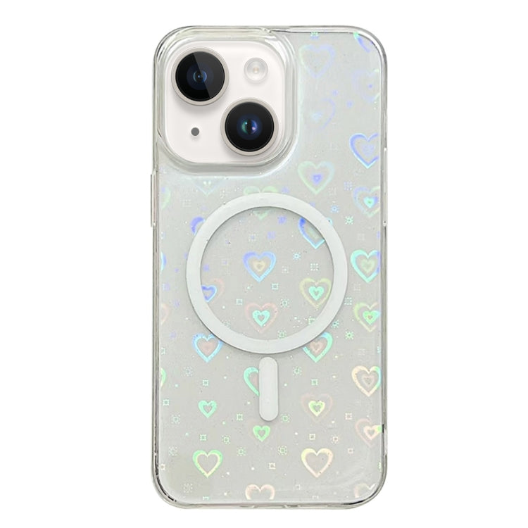 For iPhone 14 Laser Love MagSafe TPU Phone Case(Transparent) - iPhone 14 Cases by PMC TechLife | Online Shopping South Africa | PMC TechLife