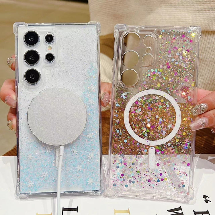 For Samsung Galaxy S24+ 5G Explosive Flash Gradient MagSafe TPU Phone Case(Gold) - Galaxy S24+ 5G Cases by PMC TechLife | Online Shopping South Africa | PMC TechLife