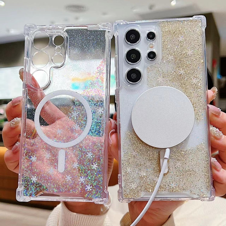 For Samsung Galaxy S23+ 5G Explosive Flash Gradient MagSafe TPU Phone Case(Cold Pink) - Galaxy S23+ 5G Cases by PMC TechLife | Online Shopping South Africa | PMC TechLife