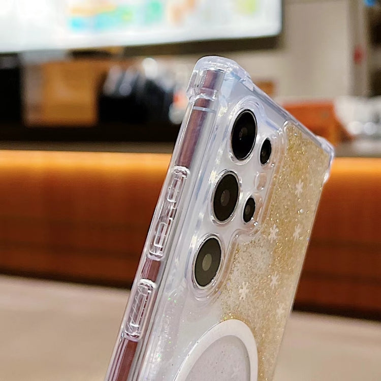 For Samsung Galaxy S24+ 5G Explosive Flash Gradient MagSafe TPU Phone Case(Gold) - Galaxy S24+ 5G Cases by PMC TechLife | Online Shopping South Africa | PMC TechLife