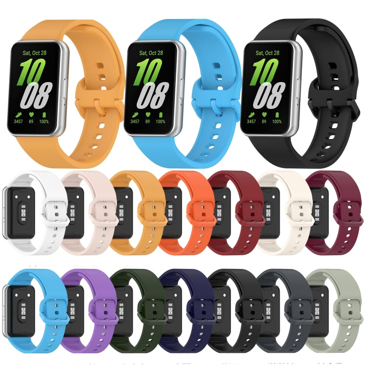 For Samsung Galaxy Fit 3 Solid Color Colorful Buckle Silicone Watch Band(Black) - Watch Bands by PMC TechLife | Online Shopping South Africa | PMC TechLife