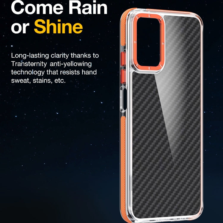 For Motorola Moto G Play 2024 Dual-Color Carbon Fiber Acrylic Hybrid TPU Phone Case(Orange) - Motorola Cases by PMC Jewellery | Online Shopping South Africa | PMC Jewellery | Buy Now Pay Later Mobicred