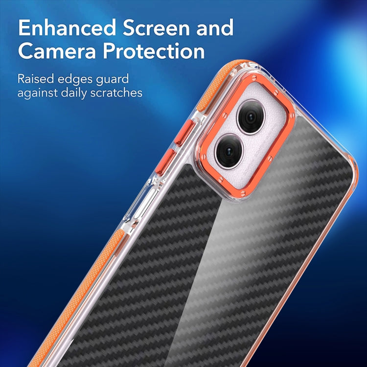 For Motorola Moto G Play 2024 Dual-Color Carbon Fiber Acrylic Hybrid TPU Phone Case(Orange) - Motorola Cases by PMC Jewellery | Online Shopping South Africa | PMC Jewellery | Buy Now Pay Later Mobicred