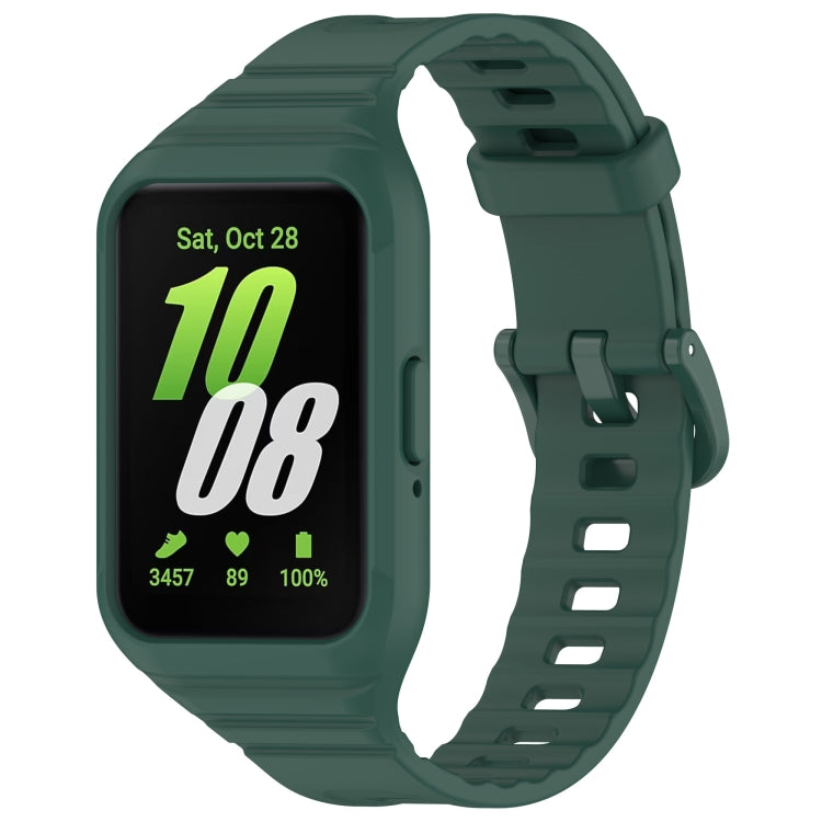 For Samsung Galaxy Fit 3 Integrated TPU Watch Band(Dark Green) - Watch Bands by PMC TechLife | Online Shopping South Africa | PMC TechLife