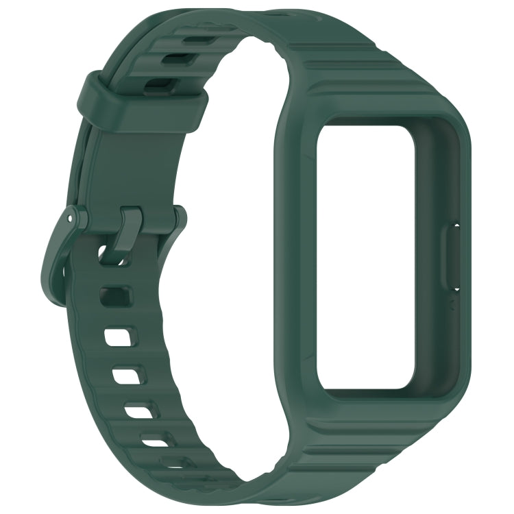 For Samsung Galaxy Fit 3 Integrated TPU Watch Band(Dark Green) - Watch Bands by PMC TechLife | Online Shopping South Africa | PMC TechLife